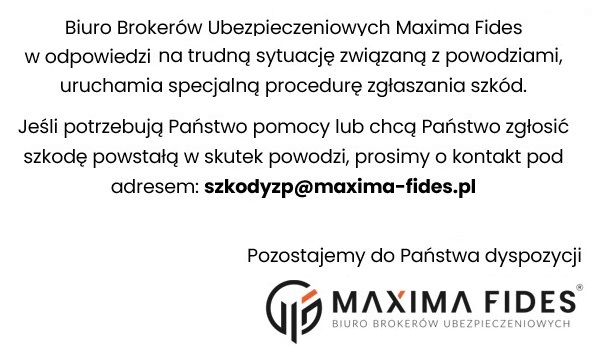 Uruchomiono specjalną procedurę zgłaszania szkód w związku z powodziami.